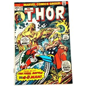 THE MIGHTY THOR #216 (1973) / VG+‎ / MERCURIO THE 4-D MAN APPEARANCE